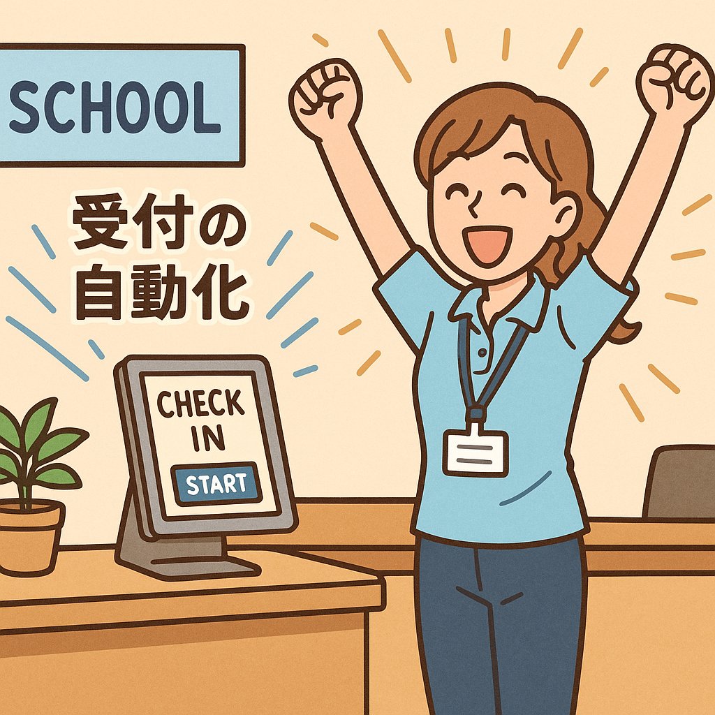 スクールの受付業務では、セルフチェックイン機能は大変便利です！