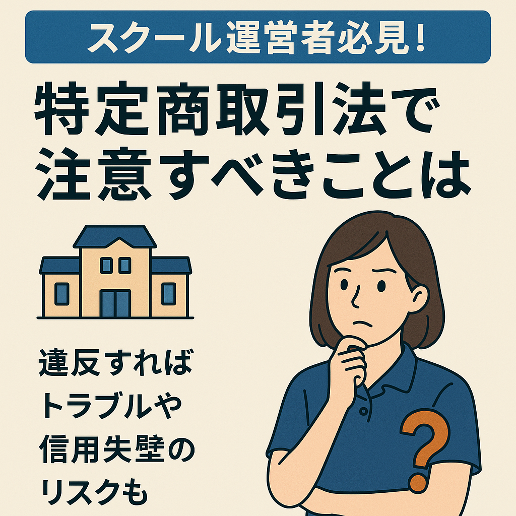 スクール運営における特定商取引法のポイント